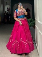 Rani Pink Pure Cotton Navratri Lehenga Choli